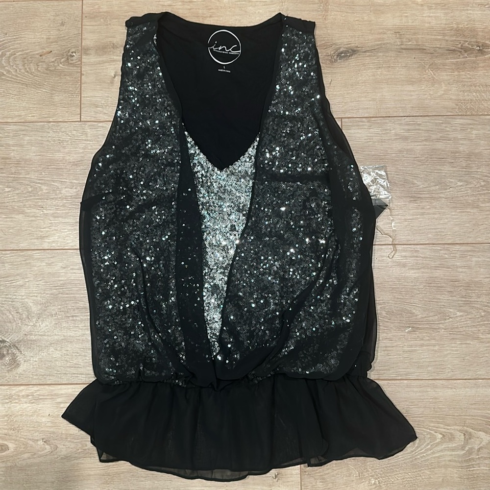 INC SHORT SLEEVE BLOUSE
